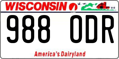 WI license plate 988ODR