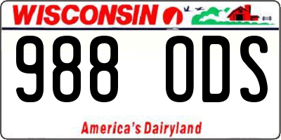 WI license plate 988ODS