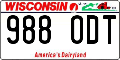 WI license plate 988ODT