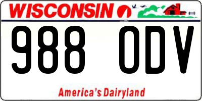 WI license plate 988ODV