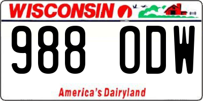 WI license plate 988ODW