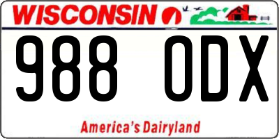 WI license plate 988ODX