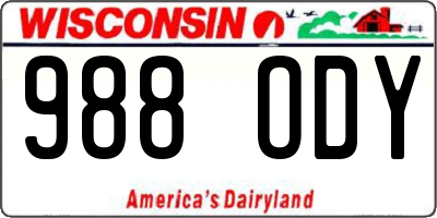 WI license plate 988ODY