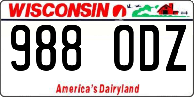 WI license plate 988ODZ