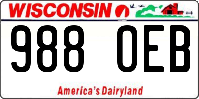 WI license plate 988OEB