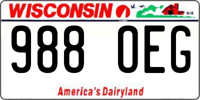 WI license plate 988OEG