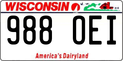WI license plate 988OEI