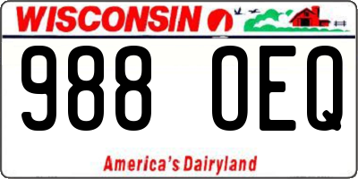 WI license plate 988OEQ
