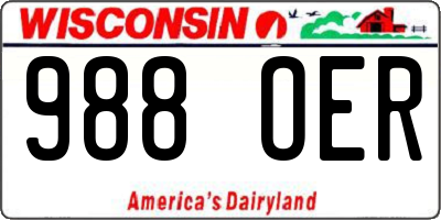 WI license plate 988OER