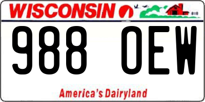 WI license plate 988OEW