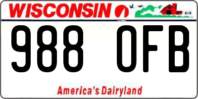 WI license plate 988OFB