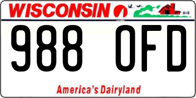 WI license plate 988OFD