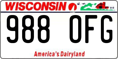 WI license plate 988OFG
