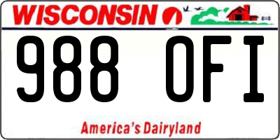 WI license plate 988OFI