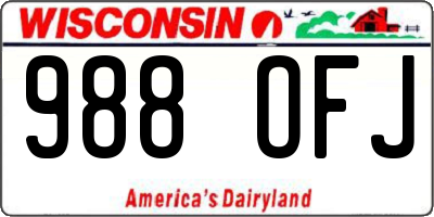 WI license plate 988OFJ