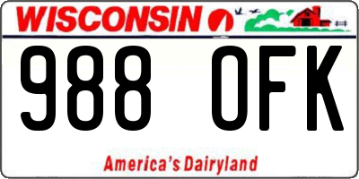 WI license plate 988OFK