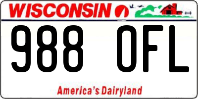 WI license plate 988OFL