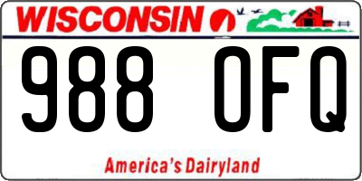 WI license plate 988OFQ