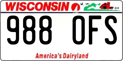 WI license plate 988OFS