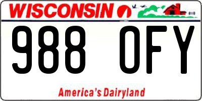 WI license plate 988OFY
