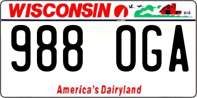 WI license plate 988OGA