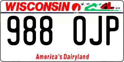 WI license plate 988OJP