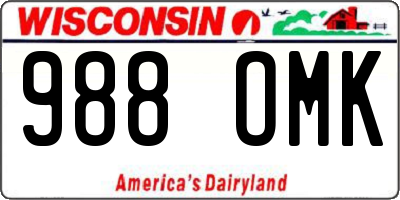 WI license plate 988OMK