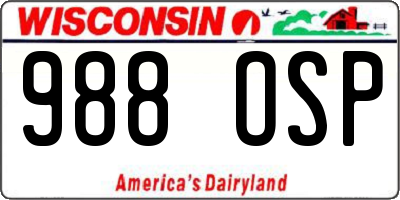 WI license plate 988OSP