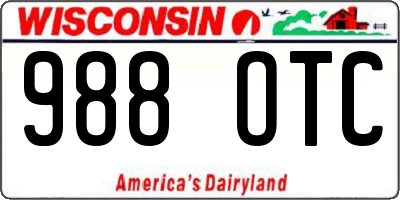 WI license plate 988OTC