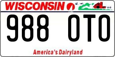 WI license plate 988OTO