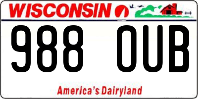 WI license plate 988OUB