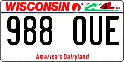 WI license plate 988OUE