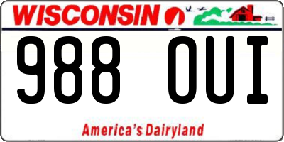WI license plate 988OUI
