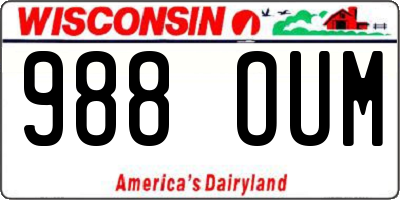WI license plate 988OUM
