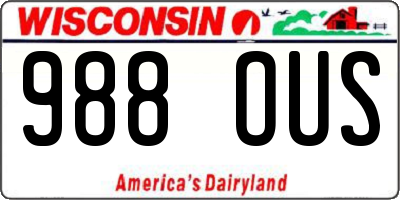 WI license plate 988OUS