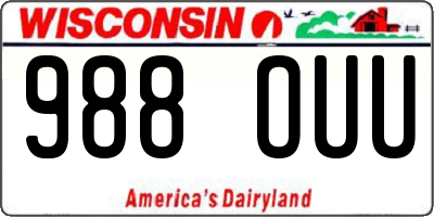 WI license plate 988OUU