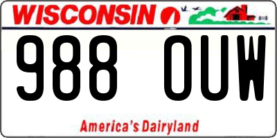 WI license plate 988OUW