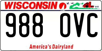 WI license plate 988OVC