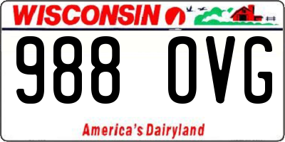 WI license plate 988OVG