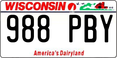 WI license plate 988PBY
