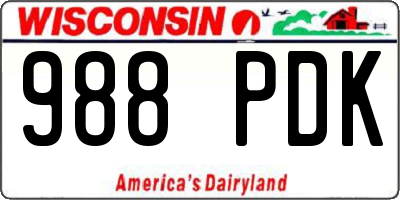 WI license plate 988PDK