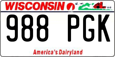 WI license plate 988PGK