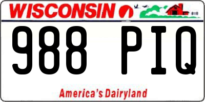WI license plate 988PIQ