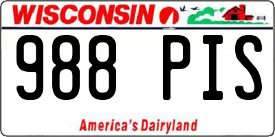 WI license plate 988PIS
