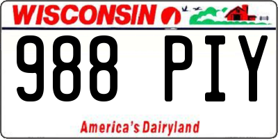WI license plate 988PIY