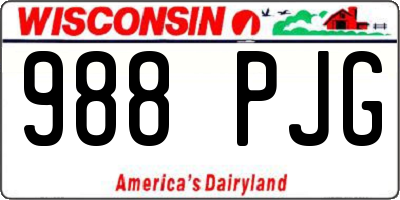 WI license plate 988PJG