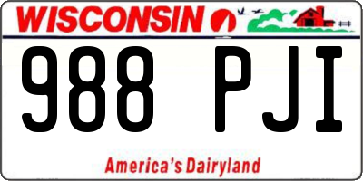 WI license plate 988PJI