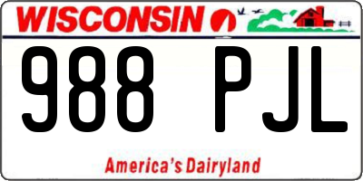 WI license plate 988PJL