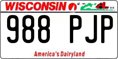 WI license plate 988PJP