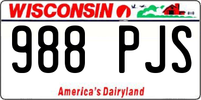WI license plate 988PJS